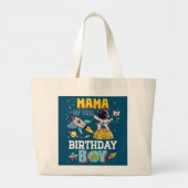 Grand Tote Bag Mama De L'Anniversaire Astronaut Thème Espace Garç (Devant)