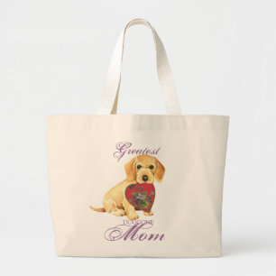 Grand Tote Bag Maman à poils durs de coeur de teckel