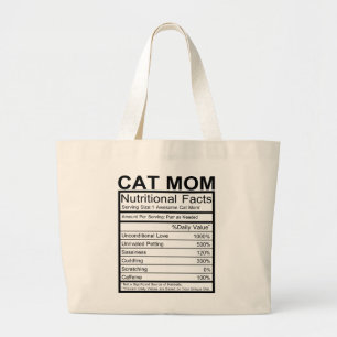 Grand Tote Bag Maman Chat Mignon Chat Noir Dame aux Chats Folle