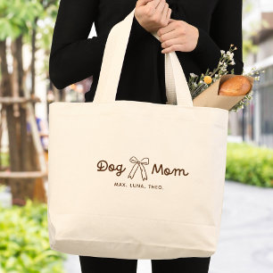 Grand Tote Bag Maman de Chien Mignonne Personnalisée