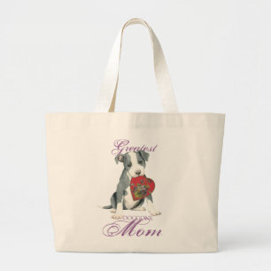 Grand Tote Bag Maman de coeur de pitbull