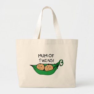 Grand Tote Bag Maman de cosse jumelle