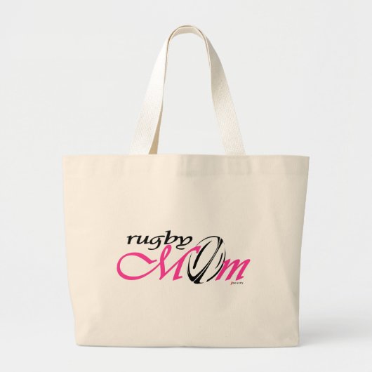 Grand Tote Bag maman de rugby (rose) (Devant)