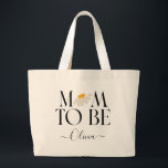 Grand Tote Bag Maman doit être marguerite baby shower floral nouv<br><div class="desc">Maman pour être marguerite baby shower floral nouveau cadeau ou faire-part bébé.</div>