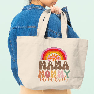 Grand Tote Bag Maman Maman Maman Maman Bruh Drôle Retro Super