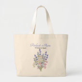Grand Tote Bag Maman parfaite, Fleur sauvage aquarelle, Nom perso (Devant)