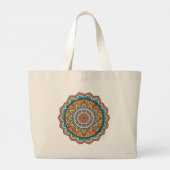 Grand Tote Bag mandala de diverses couleurs (Dos)