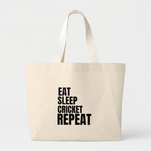 Grand Tote Bag manger sommeil cricket répéter (Devant)