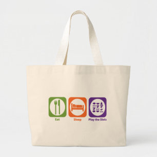 Grand Tote Bag Mangez le jeu de sommeil les fentes