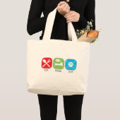 Grand Tote Bag Mangez le Knit de sommeil (Devant (produit))