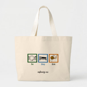 Grand Tote Bag Mangez le Knit de sommeil