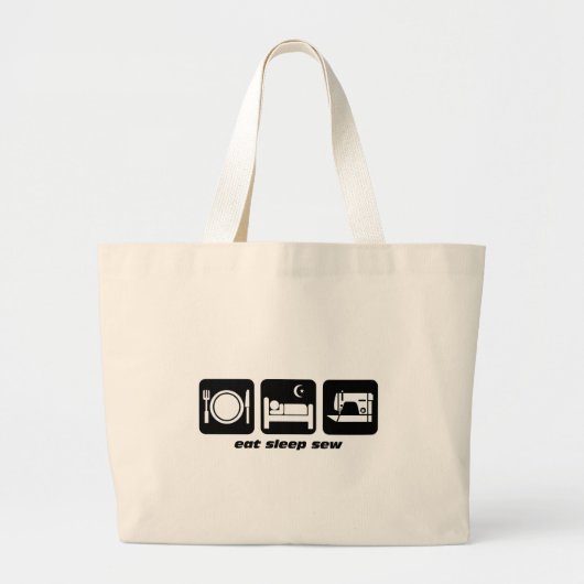 Grand Tote Bag Mangez le sommeil cousent (Devant)