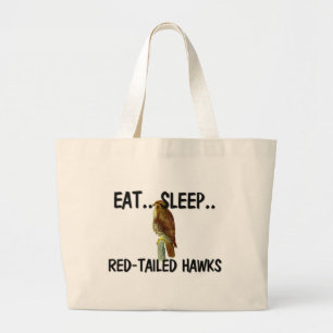 Grand Tote Bag Mangez les FAUCONS de RED-TAILED de sommeil