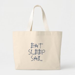 Grand Tote Bag Mangez Sleep Sail, noeuds de corde nautique