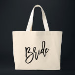 Grand Tote Bag Manuscrit noir de jeune mariée<br><div class="desc"></div>