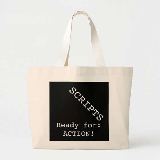Grand Tote Bag MANUSCRITS -- Préparez pour l'ACTION ! Fourre-tout (Devant)