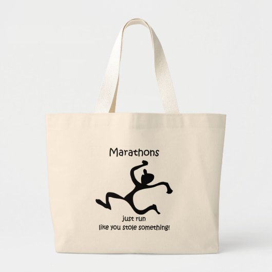 Grand Tote Bag Marathon drôle (Devant)