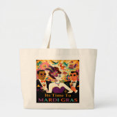 Grand Tote Bag Mardi Gras Cocktail Futur Du Milieu Du Siècle (Devant)