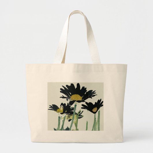 Grand Tote Bag Marguerites foncées (Devant)