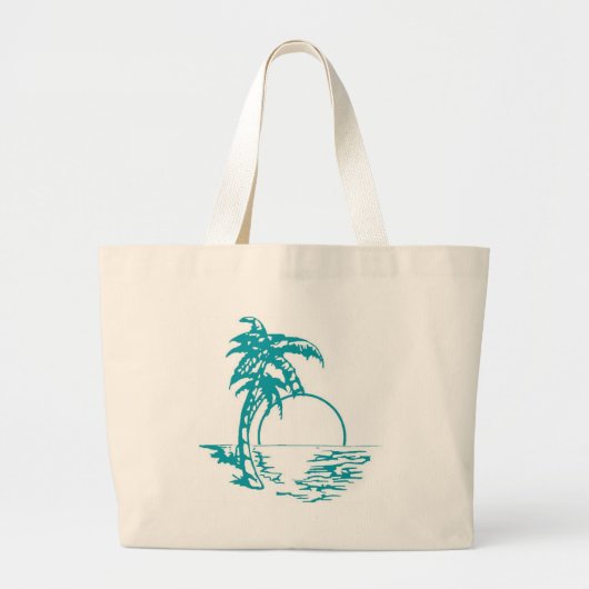 Grand Tote Bag Mariage de coucher de soleil tropical (Devant)