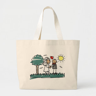 Grand Tote Bag Mariage extérieur extérieur Nature Mariage vert