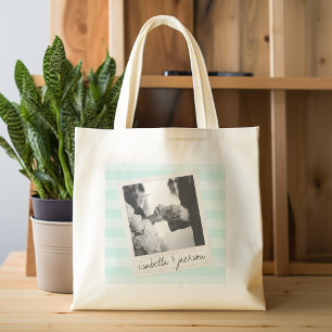 Grand Tote Bag Mariage Instagram Photo Retro frame Texte personna