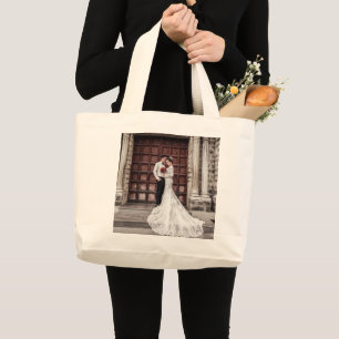 GRAND TOTE BAG MARIAGE PERSONNALISÉ AJOUTER LA PHOTO FOURRE-TOUT