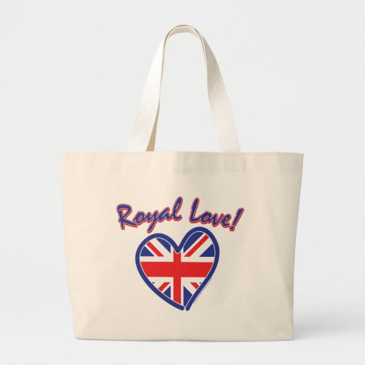 Grand Tote Bag Mariage royal, Royal Love, Union Jack Heart (Devant)