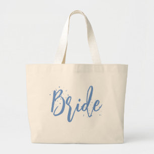 Grand Tote Bag Mariée Mignon Amusant Calligraphie Script Simple B