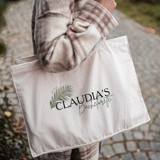 Grand Tote Bag Mariée Palmier de Miami Chic Personnalisé Enterrem