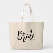 Grand Tote Bag Mariée Rose Mignon Amusant Écriture Simple  (Dos)