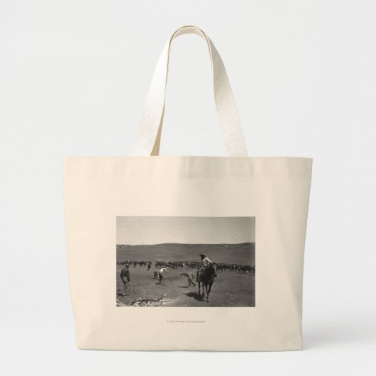 Grand Tote Bag Marquage à chaud de cowboys (Devant)