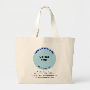 Grand Tote Bag Marque commerciale en forme ronde bleu clair sur J