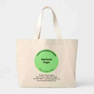 Grand Tote Bag Marque commerciale en forme ronde verte légère sur