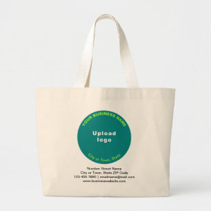 Grand Tote Bag Marque commerciale turquoise de forme ronde verte
