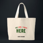 GRAND TOTE BAG MARQUE MODERNE MODERNE PERSONNALISABLE BLANCHE VÉR<br><div class="desc">VOUS POUVEZ CHANGER, REDIMENSIONNER OU AJOUTER LOGO, PHOTO, TEXTE ET COULEURS COMME VOUS LE SOUHAITEZ.MERCI.</div>