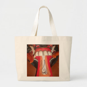 Grand Tote Bag Masque d'Halloween pour langue bizarre