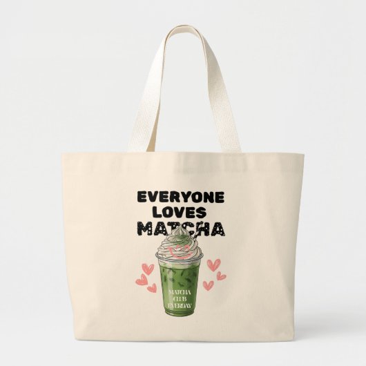 Grand Tote Bag Matcha Iced Latte Cute Whipped Cream Matcha (Devant)