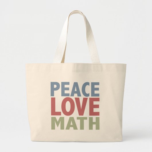 Grand Tote Bag Maths d'amour de paix (Devant)