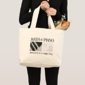 Grand Tote Bag maths et clé principale de piano (Devant (produit))