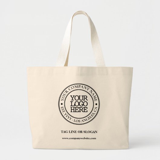 Grand Tote Bag Médaillon noir blanc élégant pour affaires Ajouter (Devant)