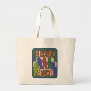 Grand Tote Bag Meeple Squad Amusant Boardgame Night Slogan