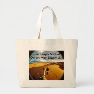 Grand Tote Bag Megan rencontre le monde, vivent simplement de