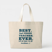 Grand Tote Bag Meilleur enseignant de 2e année (Dos)