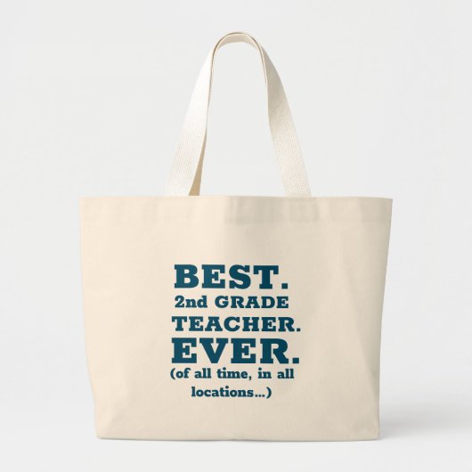 Grand Tote Bag Meilleur enseignant de 2e année (Devant)