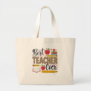 Grand Tote Bag Meilleur enseignant jamais