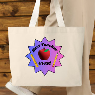 Grand Tote Bag Meilleur Professeur JAMAIS !