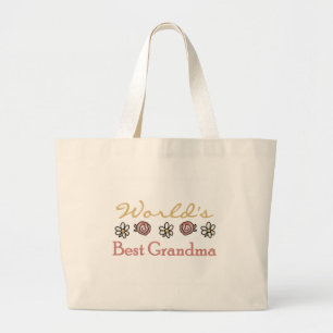 Grand Tote Bag Meilleure grand-mère du monde Rose