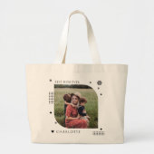 Grand Tote Bag Meilleure maman Jamais Nom Photo tendance Simple m (Devant)