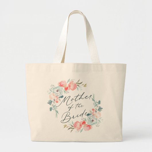 Grand Tote Bag Mère de la mariée de la couronne de fleurs du jard (Devant)